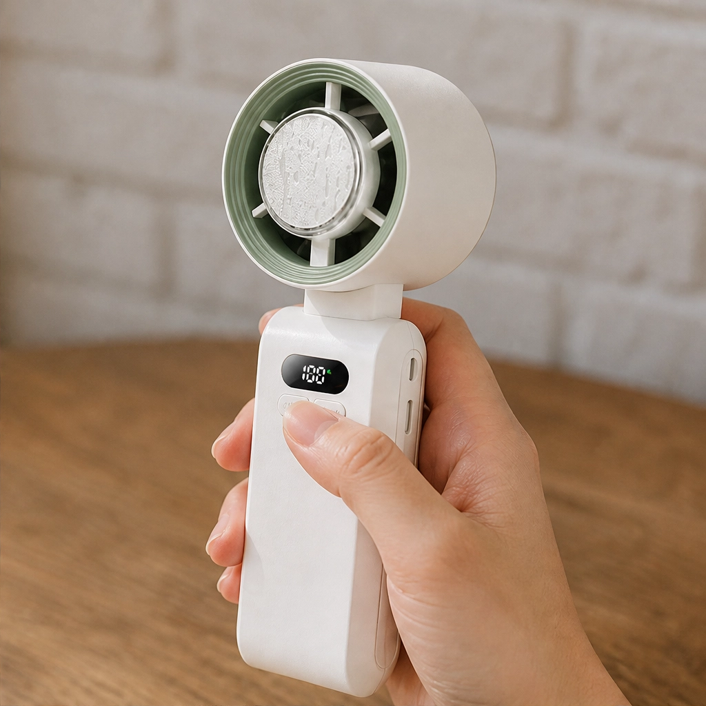 Frostly™ – Ice-Cooled 3-in-1 Handheld Portable Fan with 30-Hour Battery + 50% OFF