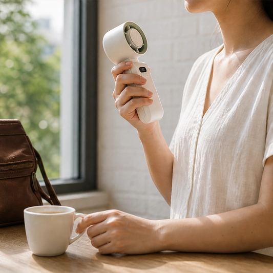 Frostly™ – Ice-Cooled 3-in-1 Handheld Portable Fan with 30-Hour Battery + 50% OFF