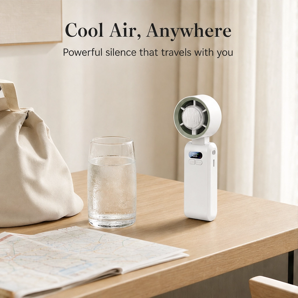 Frostly™ – Ice-Cooled 3-in-1 Handheld Portable Fan with 30-Hour Battery + 50% OFF