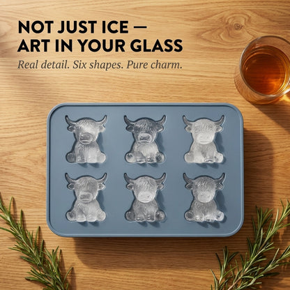 Moowick™ – 3D Highland Cow Silicone Ice Mold | 6-Cavity, BPA-Free, Food-Grade + 50% OFF