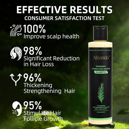 The AuraRoot Rosemary Shampoo - Organic Hair Growth, Hydrolyzed Keratin, and Thickening Formula +  50% OFF