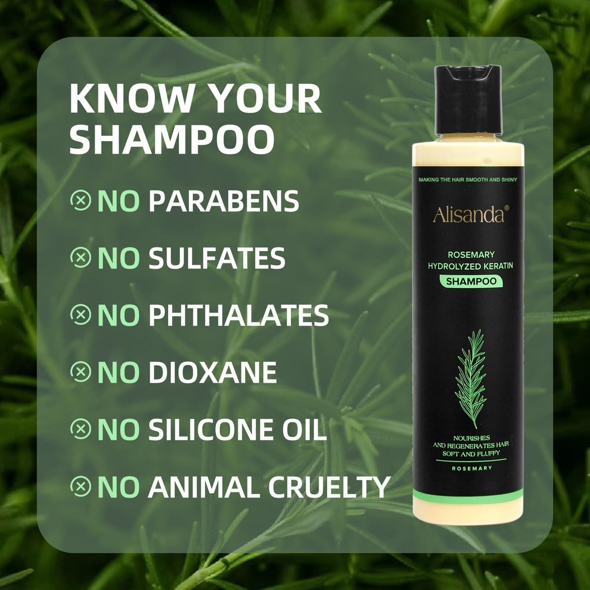 The AuraRoot Rosemary Shampoo - Organic Hair Growth, Hydrolyzed Keratin, and Thickening Formula +  50% OFF