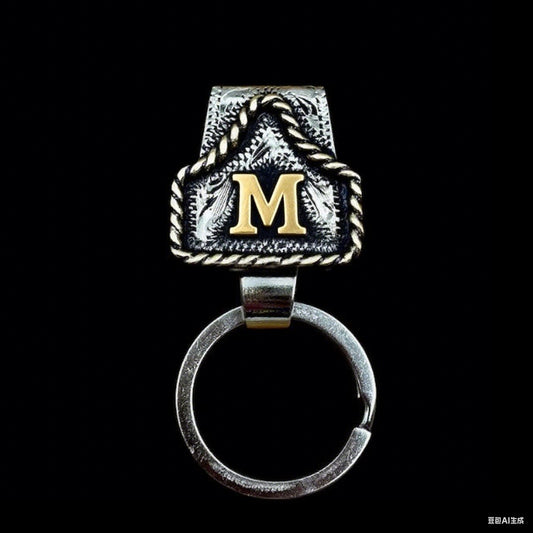 Drover – Personalized Solid Brass Initial Cow Tag Keychain + But 1 +1 FREE