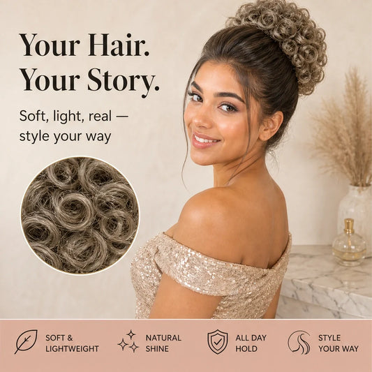 Plumelle – Drawstring Messy Bun Hair Piece + Buy 1 Get 1 FREE