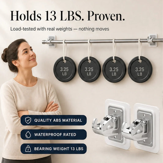 Holdcroft – No-Drill Clear Curtain Rod Brackets, 8-Pack + 50% OFF