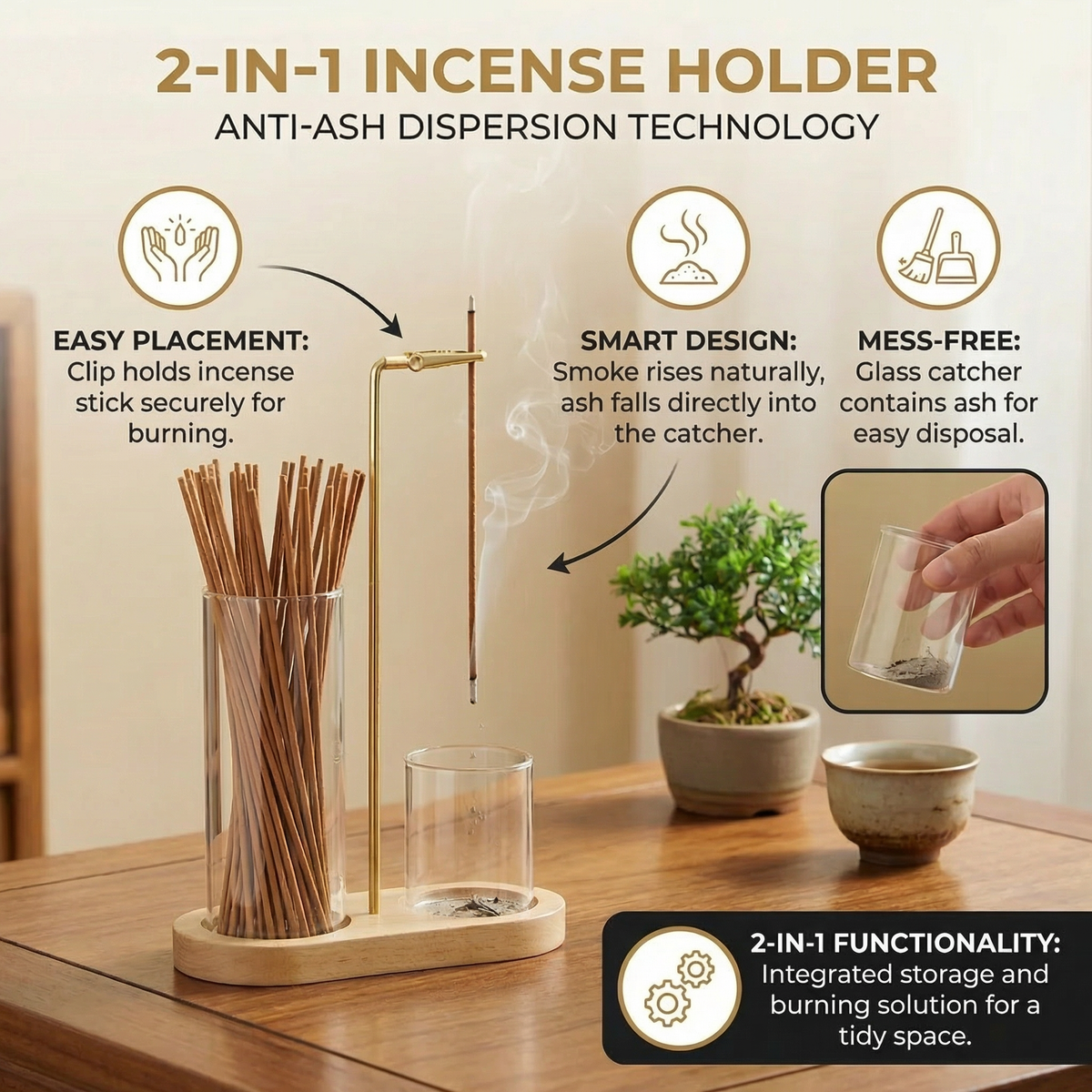The AuraFlow Incense Catcher — Calm That Lasts, Without Ash Mess + 50% OFF