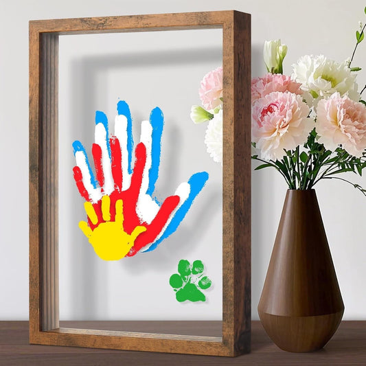 Willowmark – 4-Panel Clear Acrylic Family Handprint Frame Kit + 50% OFF