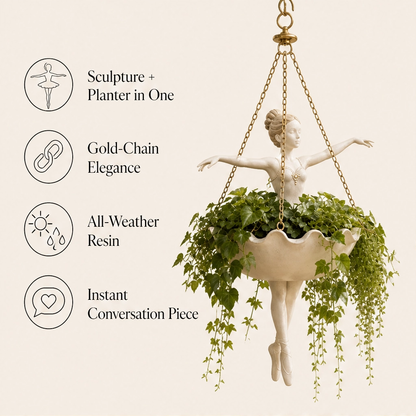 Plievine – Ballet Dancer Hanging Planter for Garden, Patio & Balcony + 50% OFF