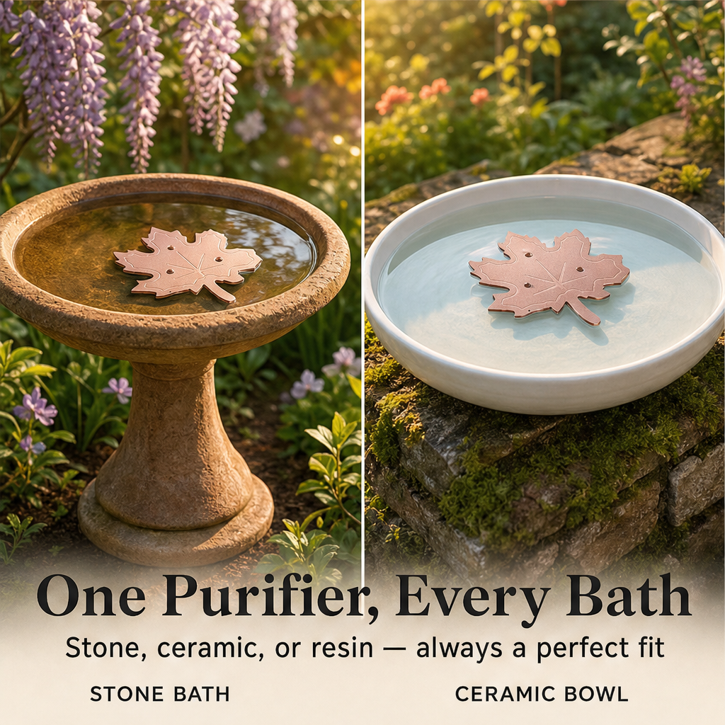 Fernwick – Pure Copper Leaf Bird Bath Cleaner Disc + 50% OFF