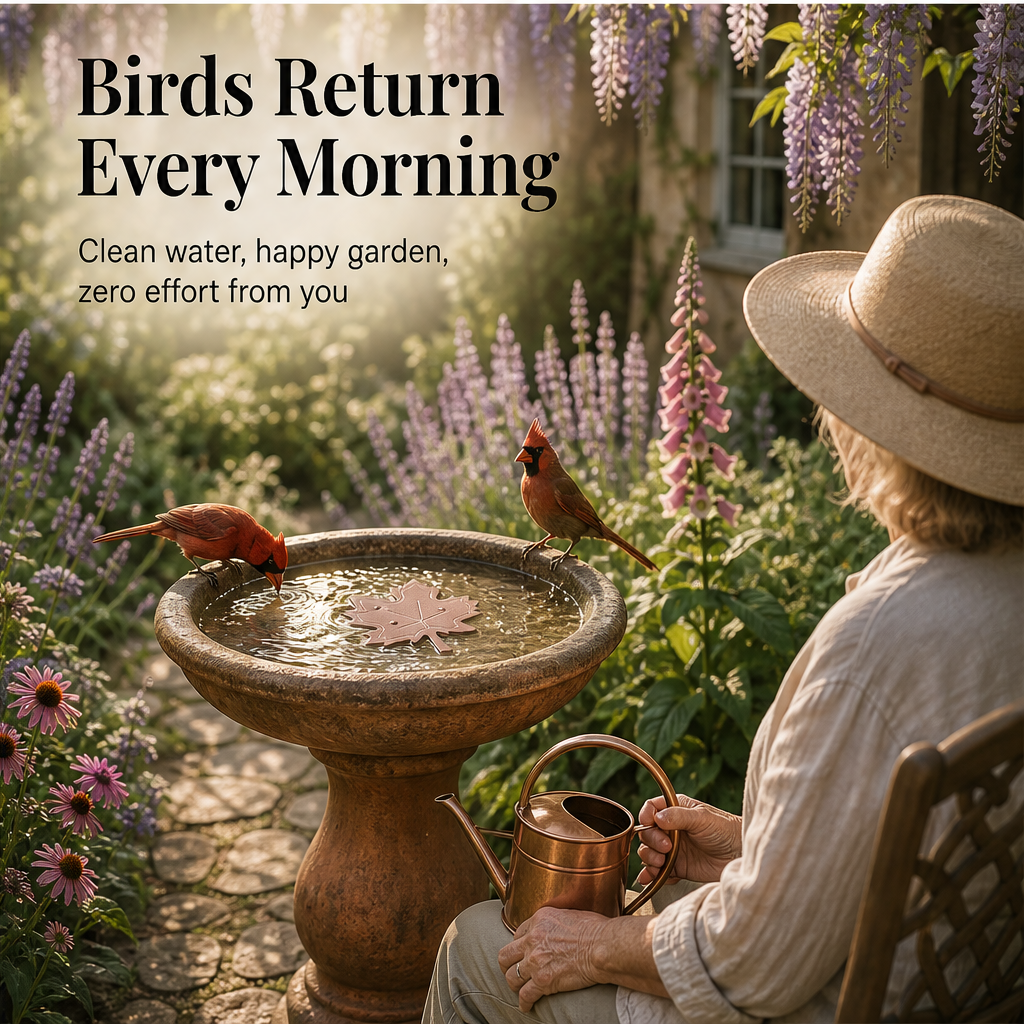 Fernwick – Pure Copper Leaf Bird Bath Cleaner Disc + 50% OFF