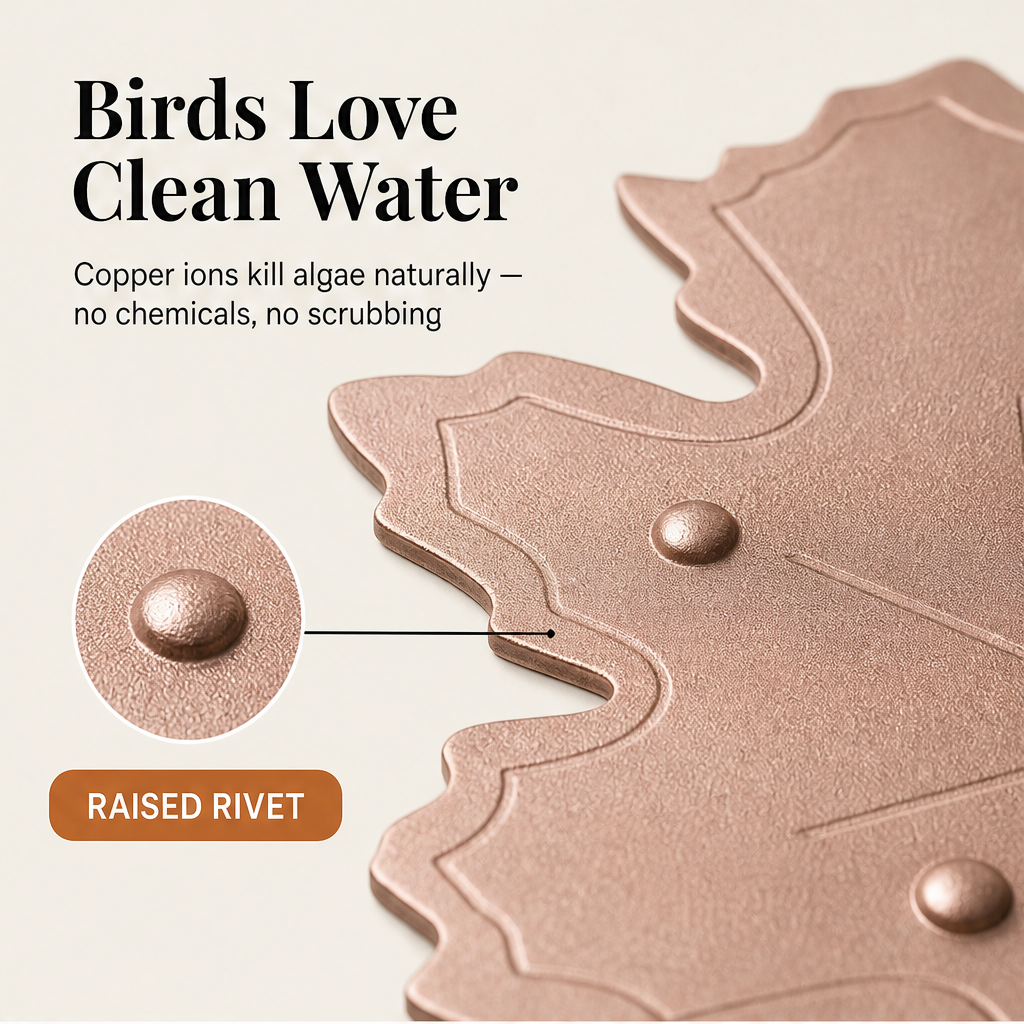 Fernwick – Pure Copper Leaf Bird Bath Cleaner Disc + 50% OFF