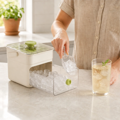 Glacio™ – Press-Release Ice Cube Tray with Sealed Storage Drawer & Lid + 50% OFF