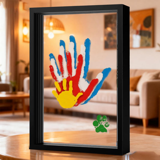 Willowmark – 4-Panel Clear Acrylic Family Handprint Frame Kit + 50% OFF