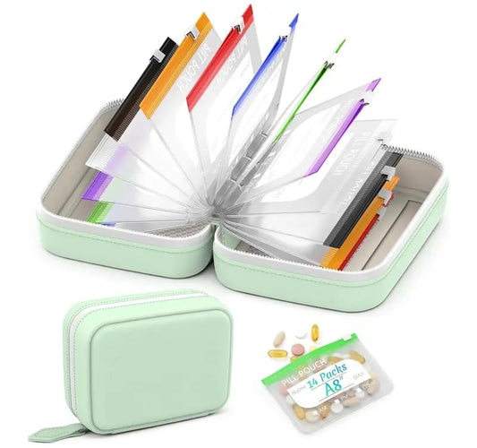 Dosaven – Waterproof 14-Pouch Binder Pill & Vitamin Organizer Case + 50% OFF