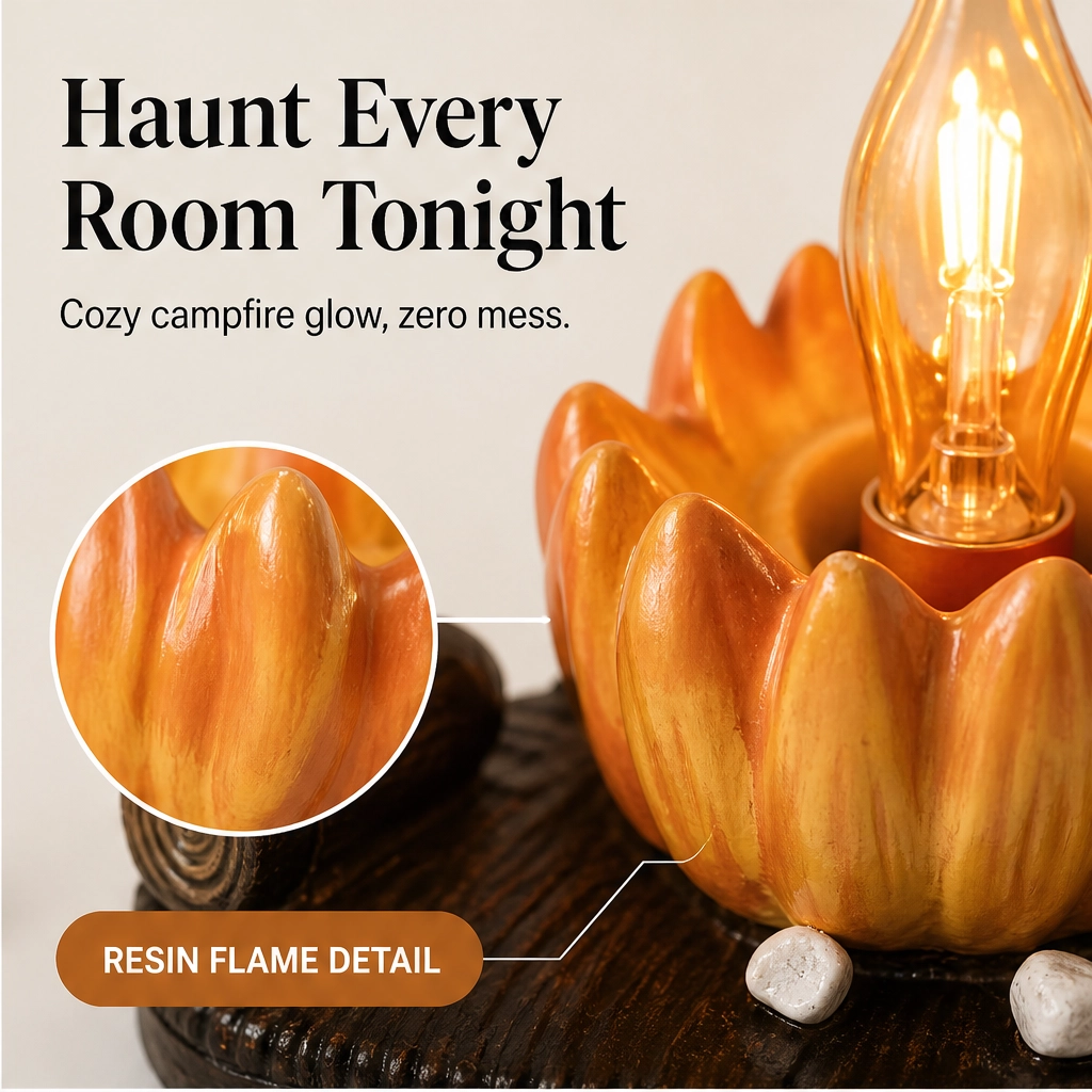 Wispen – Flame-Effect Ghost Night Light for Cozy Halloween Decor + 50% OFF