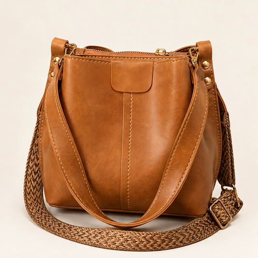 Vellora – Vintage Bucket Bag with 2 Interchangeable Straps & Roomy Organized Interior + 50% OFF