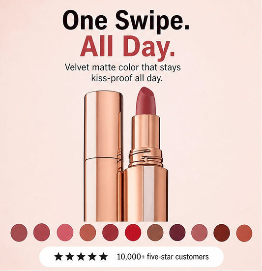 Veloura – 24H Long-Lasting Comfort Matte Lipstick + Buy 1 Get 1 FREE