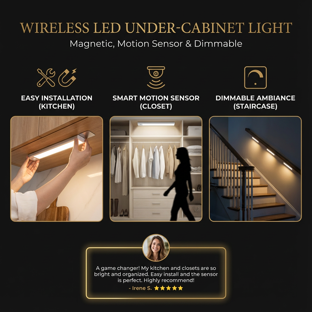 The AuraGlow Motion Beam — Intelligent Wireless Lighting + 50% OFF