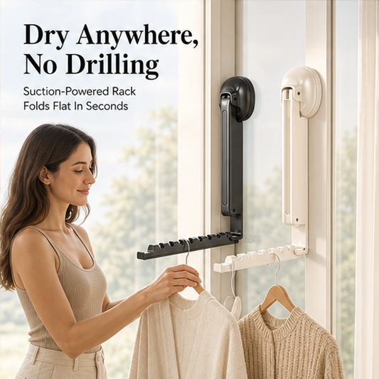Stowden – Fold-Flat Suction Cup Extendable Drying Rack + 50% OFF