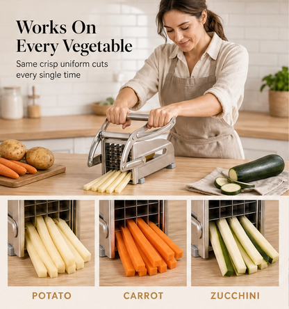 Millcroft – Suction-Lock Stainless Steel Potato & Vegetable Fry Cutter + 50% OFF