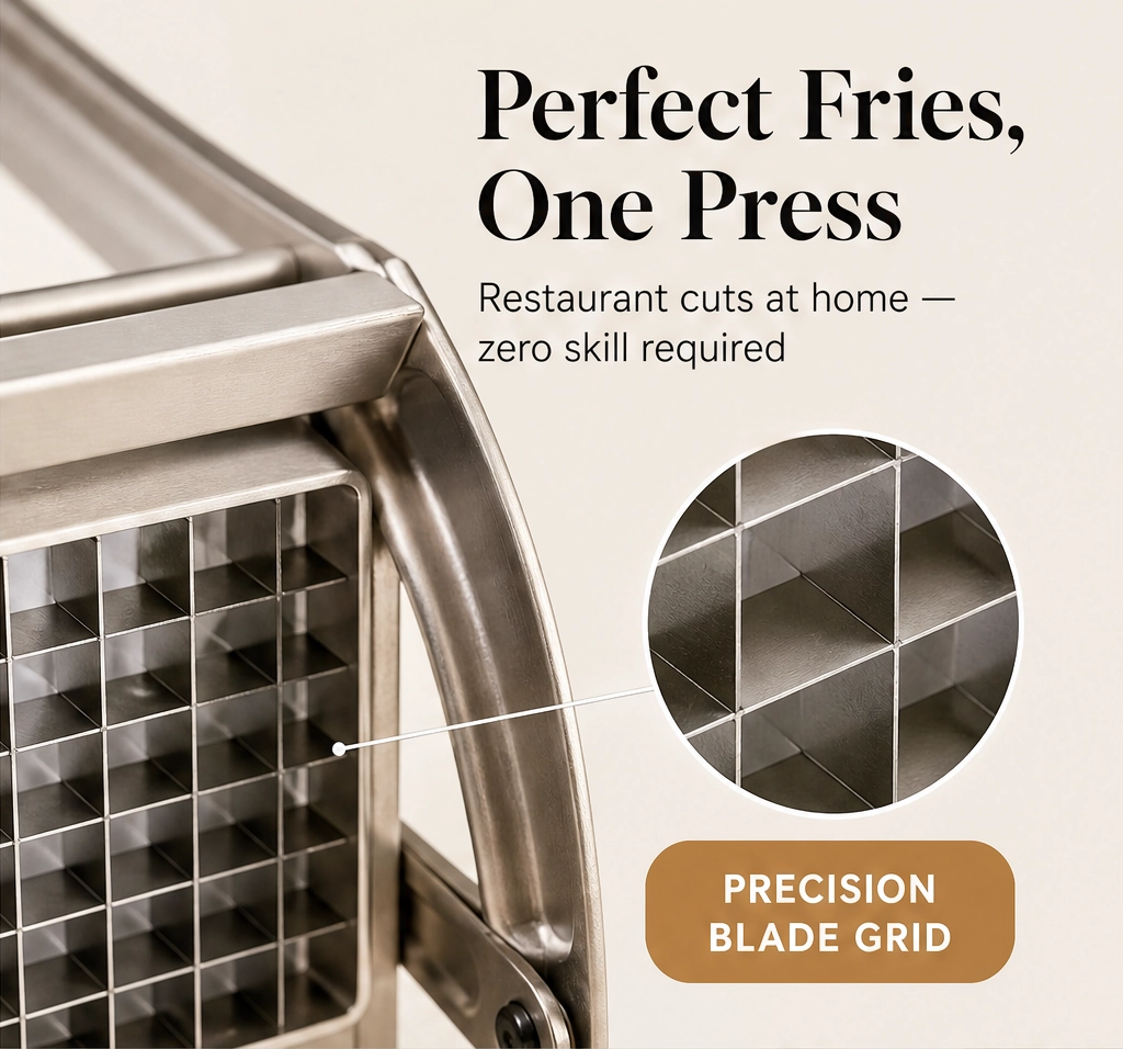 Millcroft – Suction-Lock Stainless Steel Potato & Vegetable Fry Cutter + 50% OFF