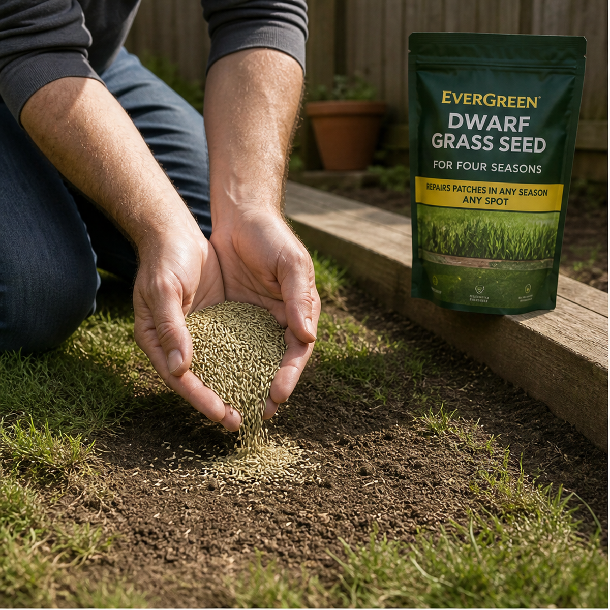 Everdell – Four-Season Evergreen Dwarf Grass Seed for Bare Spots & High-Traffic Lawns + 50% OFF