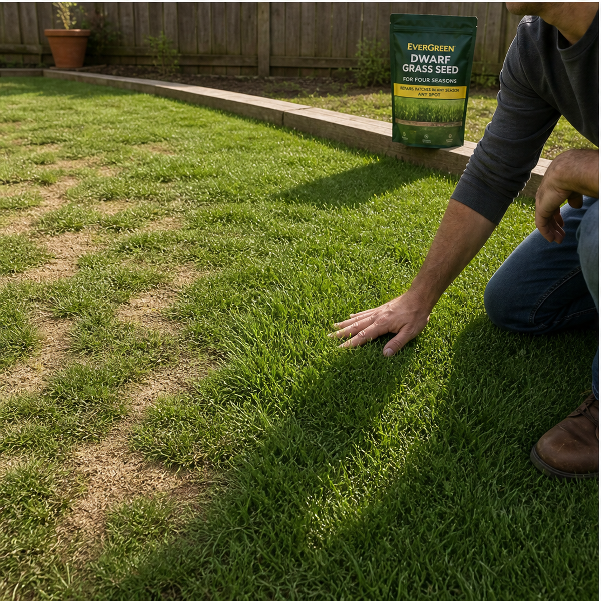 Everdell – Four-Season Evergreen Dwarf Grass Seed for Bare Spots & High-Traffic Lawns + 50% OFF