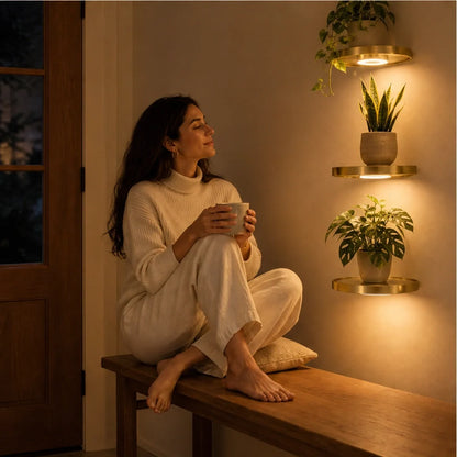 Alcove – Floating Corner Shelf with Built-In Ambient LED Light + 50% OFF