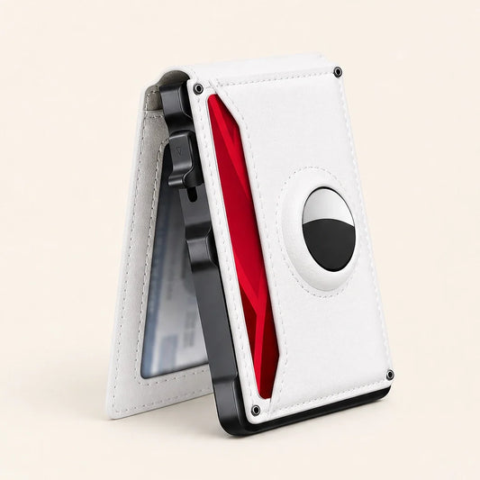 Ashford – Slim Pop-Up Leather Wallet with AirTag Pocket & RFID Blocking for Men + 50% OFF