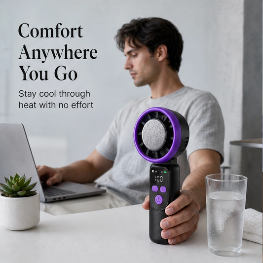 Glaciel – Ice-Plate Cooling Fan, Foldable & Rechargeable Portable Fan + 50% OFF