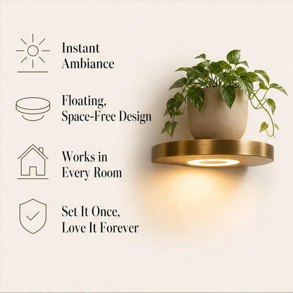 Alcove – Floating Corner Shelf with Built-In Ambient LED Light + 50% OFF