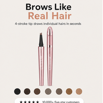 Plumelle – Waterproof 4-Tip Micro-Fork Eyebrow Pencil for Natural Hair-Like Brows - BUY 1 + 1 FREE