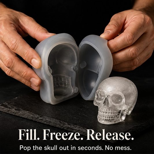 Frostbane – Slow-Melting 3D Skull Silicone Ice Mold for Whiskey & Cocktails + 50% OFF