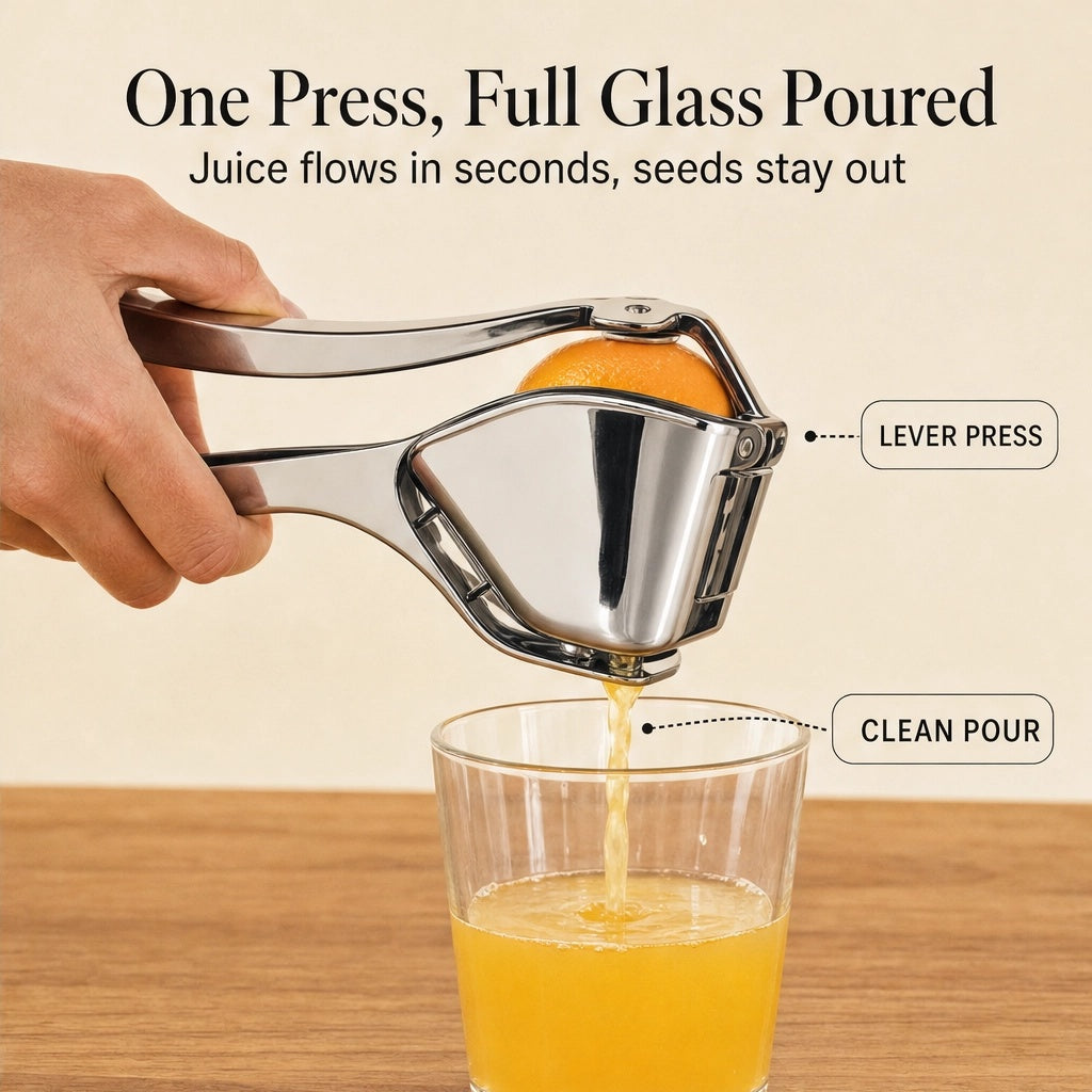 Zestwell™ – Stainless Steel Hand Press Citrus Squeezer for Lemons, Limes & Oranges + 50% OFF