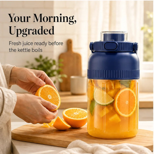 Pulsora – 800ml Portable Blender Cup, 10-Blade Power, USB Rechargeable + 50% OFF