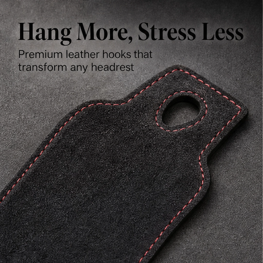 Stowridge – Leather Double-Hook Car Headrest Hangers, 30 lb Hold + 50% OFF