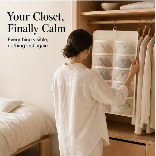 Havenfold – Dual-Sided 30-Pocket Hanging Closet Organizer with 360° Rotating Hanger + 50%OFF