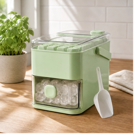 Frostwell – One-Press 28-Cube Ice Maker with Storage Bin & Scoop + 50% OFF