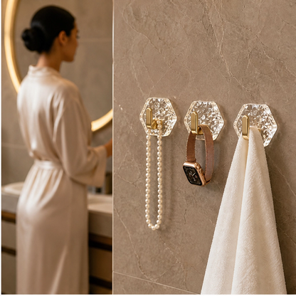 Prismhold – No-Drill Waterproof Crystal Adhesive Wall Hooks + 50% OFF