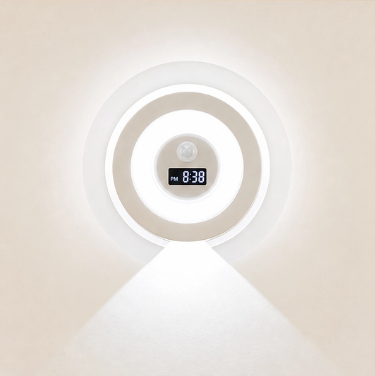Duskell – Motion Sensor LED Night Light With Digital Clock & 3 Light Modes + 50% OFF