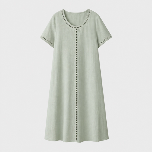 Linaire™ – Breathable Cotton-Linen Openwork Midi Dress + 50% OFF