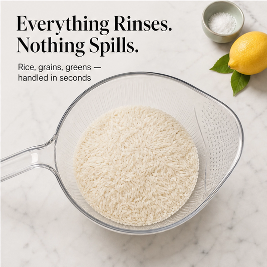 Rinsholm – Dual-Function Rice Washing Bowl & Fine Mesh Strainer + 50% OFF
