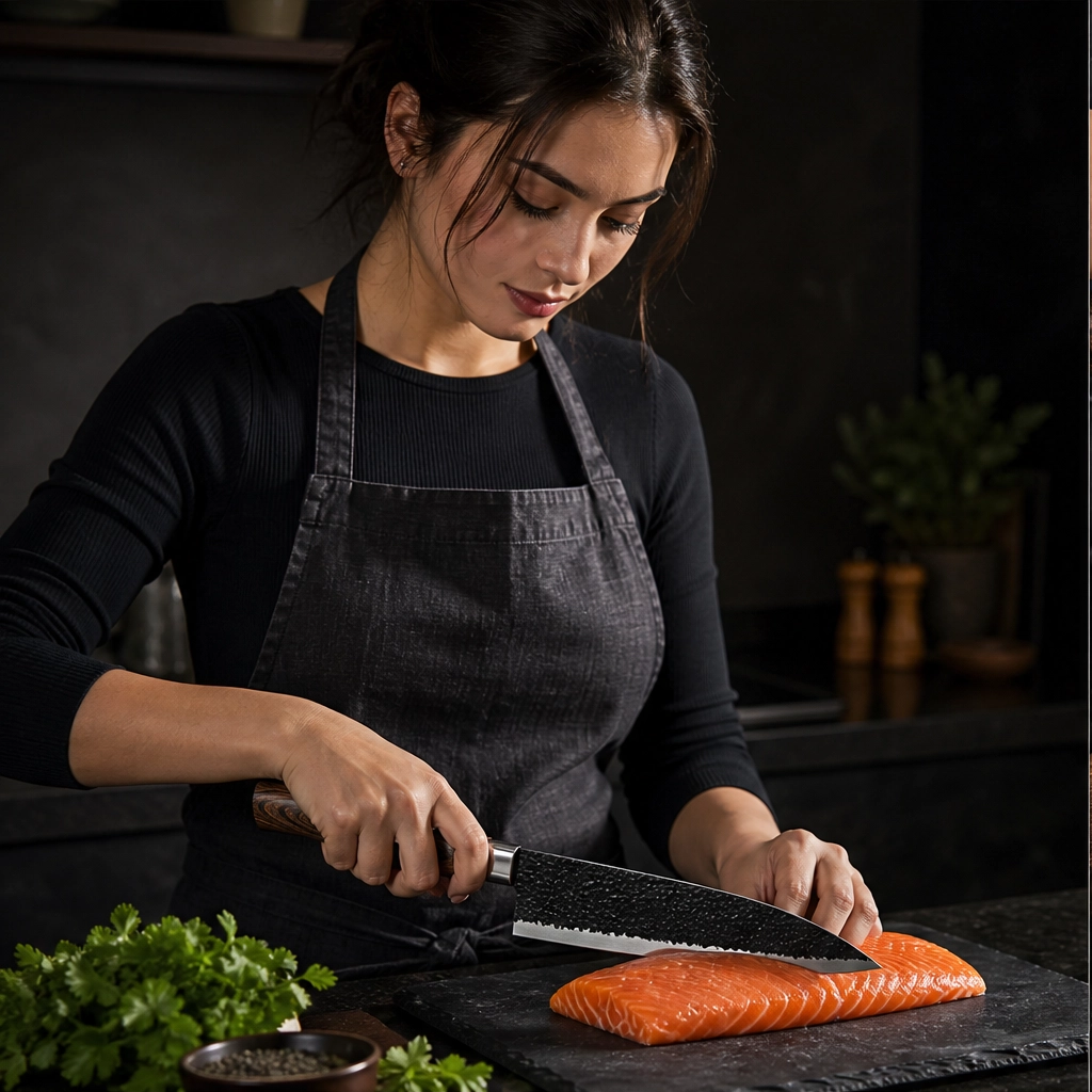 Emberforge – Hammered V-Edge 6-Piece Stainless Steel Kitchen Knife Set + 50% OFF