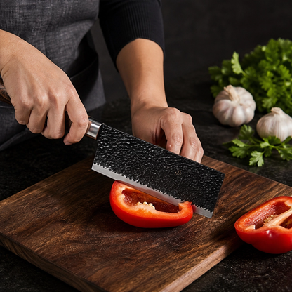 Emberforge – Hammered V-Edge 6-Piece Stainless Steel Kitchen Knife Set + 50% OFF