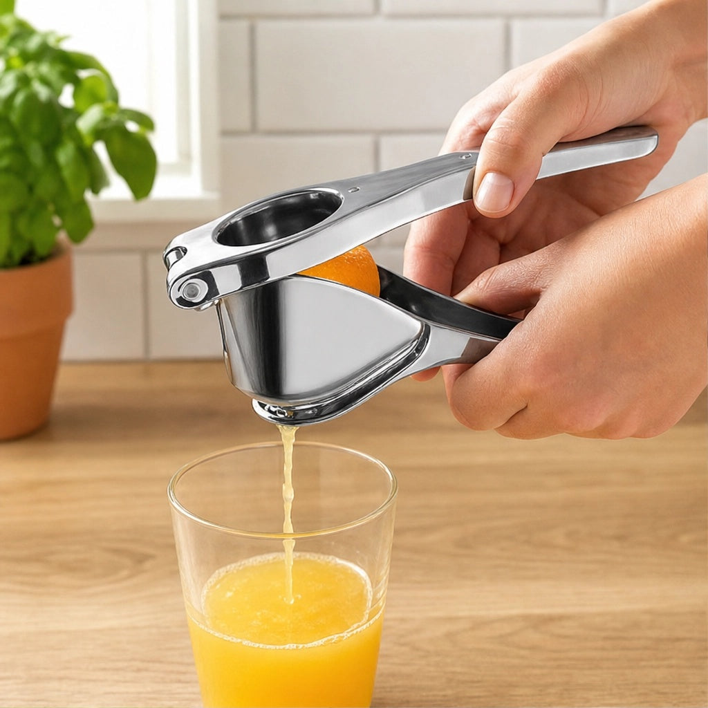 Zestwell™ – Stainless Steel Hand Press Citrus Squeezer for Lemons, Limes & Oranges + 50% OFF