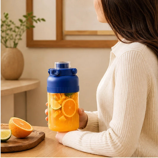 Pulsora – 800ml Portable Blender Cup, 10-Blade Power, USB Rechargeable + 50% OFF