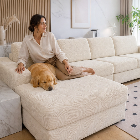 Havenweave – Water-Resistant Honeycomb Stretch Full-Cover Sofa Slipcover + 50% OFF