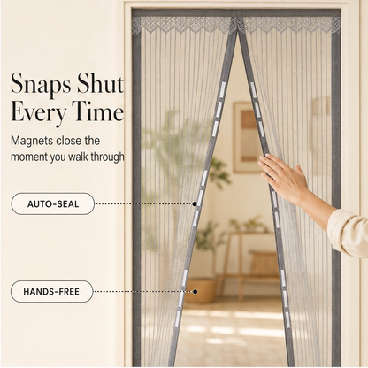 Breezegate™ – Reinforced Magnetic Screen Door, No-Drill Install + 50% OFF