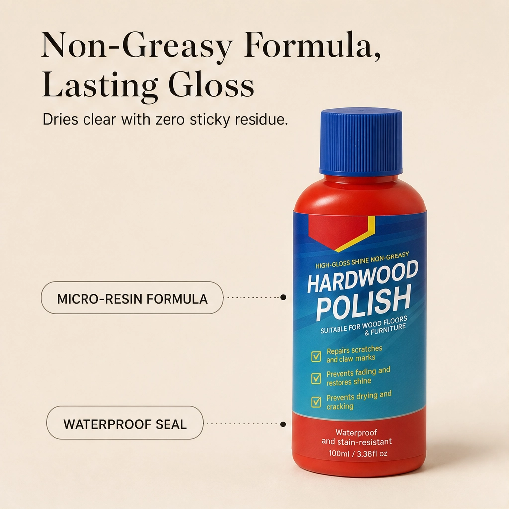 Grainwell™ – High-Gloss Hardwood Polish for Floors & Furniture | Fills Scratches, Restores Shine, Waterproof Seal+ 50% OFF