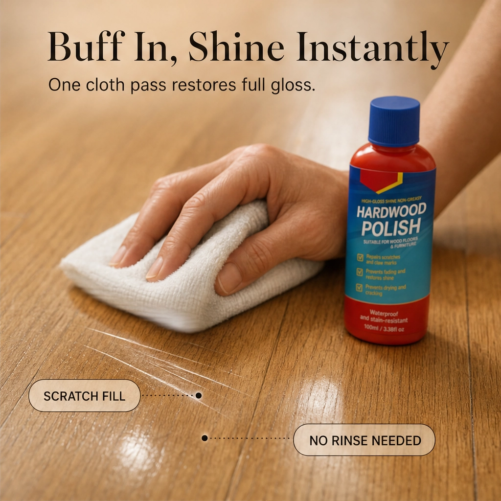 Grainwell™ – High-Gloss Hardwood Polish for Floors & Furniture | Fills Scratches, Restores Shine, Waterproof Seal+ 50% OFF